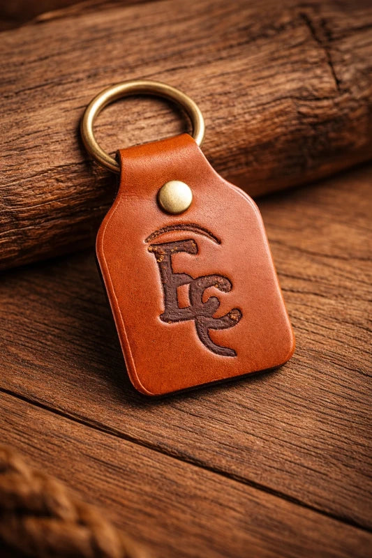 Porte-clés en cuir 100 % véritable.  Porte-clés en cuir 100 % véritable.