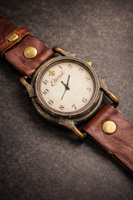 Montre quartz en laiton style Punk Vintage  Montre quartz en laiton style Punk Vintage