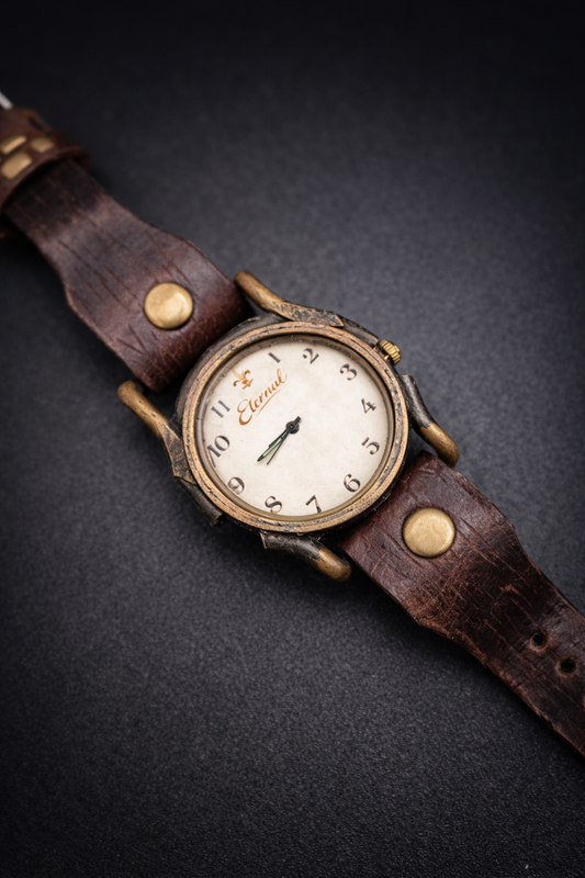 Montre quartz en laiton style Punk Vintage  Montre quartz en laiton style Punk Vintage